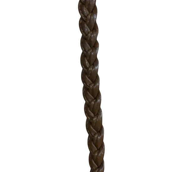 American Rag Pink Rose Vine Cream Boho Cottage Crossbody Bag Brown Braided Strap - Picture 6 of 16